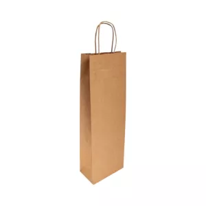 Sacs anses 1 bouteille 14+8x40cm kraft naturel